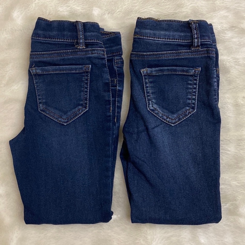 Two Pairs of Dark Wash Adjustable Skinny Jeggings [Falls Creek]